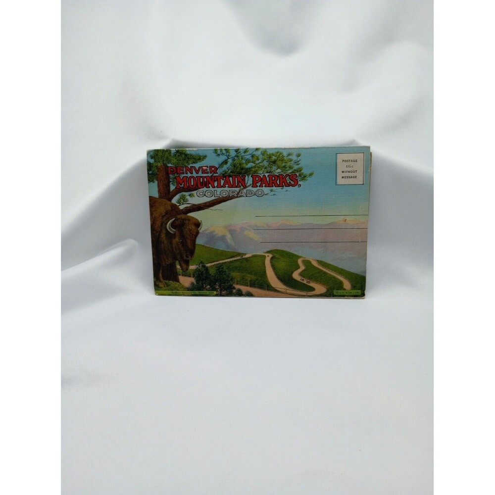 Vintage Denver Mountain Parks Colorado Souvenir Folder Post Card Book S8170